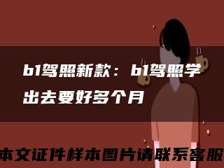 b1驾照新款：b1驾照学出去要好多个月缩略图