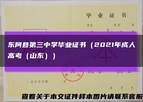 东阿县第三中学毕业证书（2021年成人高考（山东））缩略图