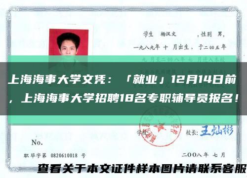 上海海事大学文凭：「就业」12月14日前，上海海事大学招聘18名专职辅导员报名！缩略图