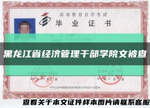 黑龙江省经济管理干部学院文被查缩略图