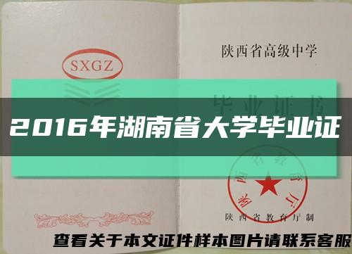 2016年湖南省大学毕业证缩略图