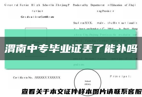 渭南中专毕业证丢了能补吗缩略图