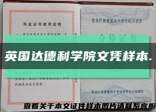 英国达德利学院文凭样本.缩略图