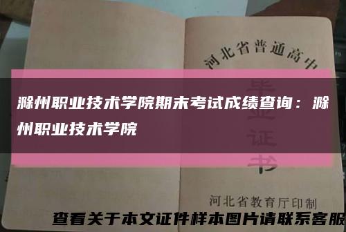 滁州职业技术学院期末考试成绩查询：滁州职业技术学院缩略图