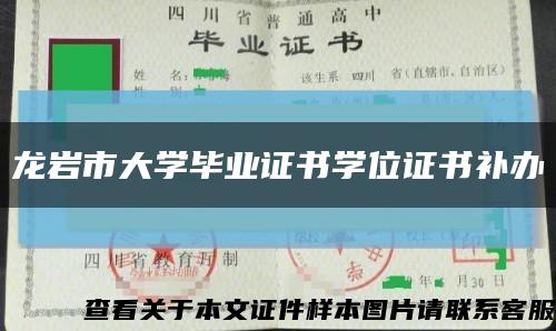 龙岩市大学毕业证书学位证书补办缩略图