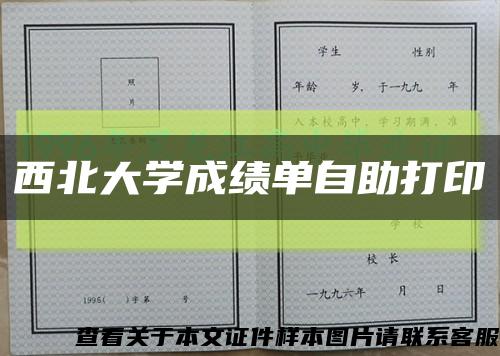 西北大学成绩单自助打印缩略图