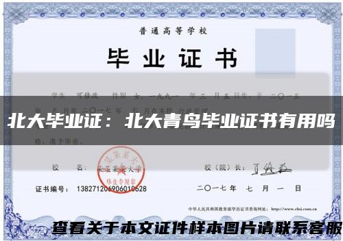 北大毕业证：北大青鸟毕业证书有用吗缩略图