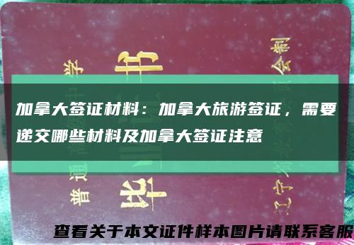 加拿大签证材料：加拿大旅游签证，需要递交哪些材料及加拿大签证注意缩略图