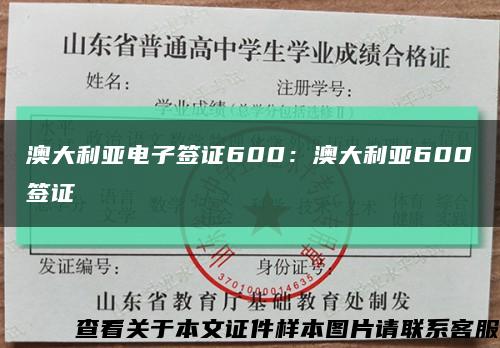 澳大利亚电子签证600：澳大利亚600签证缩略图