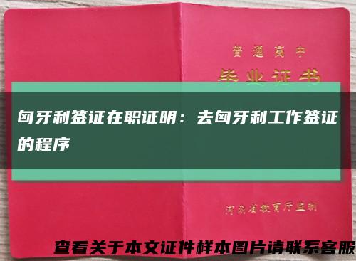 匈牙利签证在职证明：去匈牙利工作签证的程序缩略图