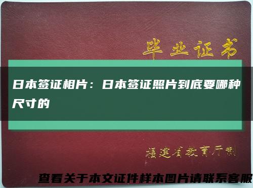 日本签证相片：日本签证照片到底要哪种尺寸的缩略图