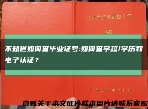 不知道如何查毕业证号:如何查学籍/学历和电子认证？缩略图