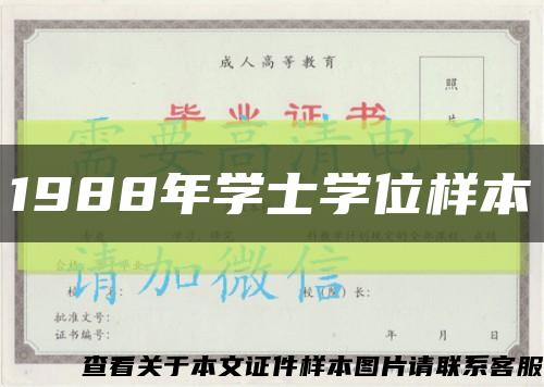 1988年学士学位样本缩略图