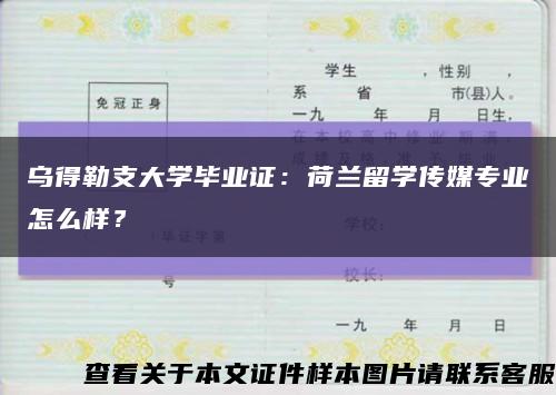 乌得勒支大学毕业证：荷兰留学传媒专业怎么样？缩略图