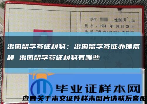 出国留学签证材料：出国留学签证办理流程 出国留学签证材料有哪些缩略图