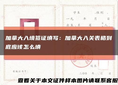 加拿大入境签证填写：加拿大入关表格到底应该怎么填缩略图