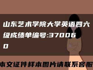 山东艺术学院大学英语四六级成绩单编号:370060缩略图