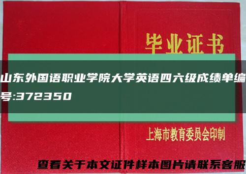 山东外国语职业学院大学英语四六级成绩单编号:372350缩略图