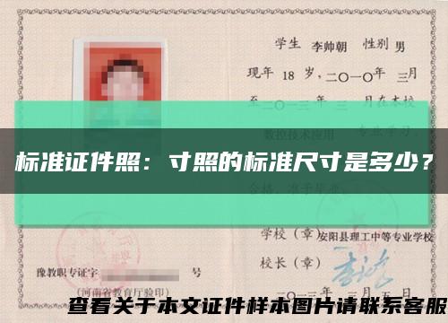 标准证件照：寸照的标准尺寸是多少？缩略图