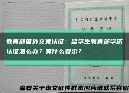 教育部国外文凭认证：留学生教育部学历认证怎么办？有什么要求？缩略图