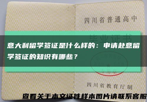 意大利留学签证是什么样的：申请赴意留学签证的知识有哪些？缩略图