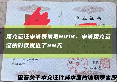 捷克签证申请表填写2019：申请捷克签证的时侯批准了29天缩略图