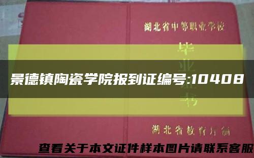 景德镇陶瓷学院报到证编号:10408缩略图