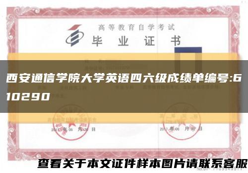 西安通信学院大学英语四六级成绩单编号:610290缩略图