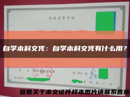 自学本科文凭：自学本科文凭有什么用？缩略图