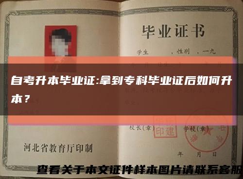 自考升本毕业证:拿到专科毕业证后如何升本？缩略图