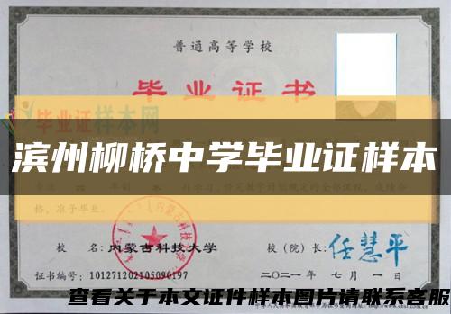 滨州柳桥中学毕业证样本缩略图