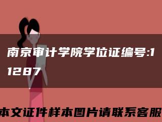 南京审计学院学位证编号:11287缩略图