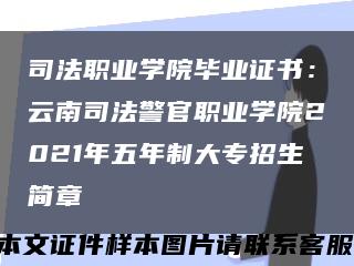 司法职业学院毕业证书：云南司法警官职业学院2021年五年制大专招生简章缩略图