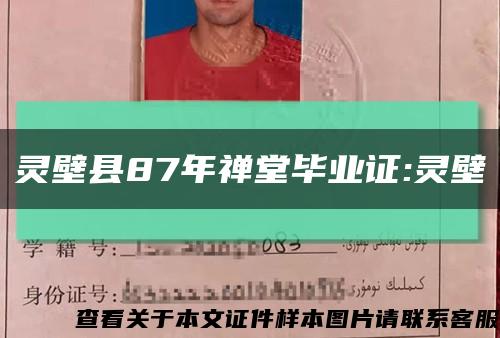 灵壁县87年禅堂毕业证:灵壁缩略图