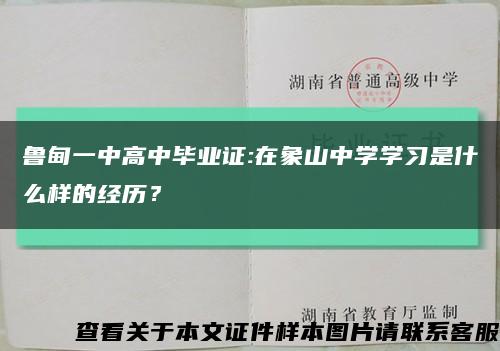 鲁甸一中高中毕业证:在象山中学学习是什么样的经历？缩略图