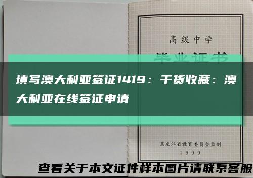 填写澳大利亚签证1419：干货收藏：澳大利亚在线签证申请缩略图