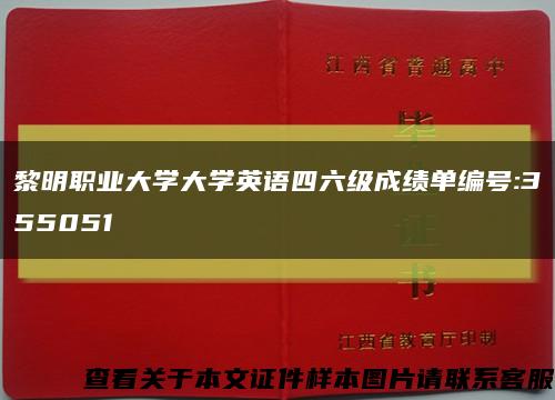 黎明职业大学大学英语四六级成绩单编号:355051缩略图