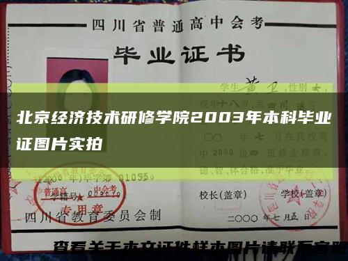 北京经济技术研修学院2003年本科毕业证图片实拍缩略图