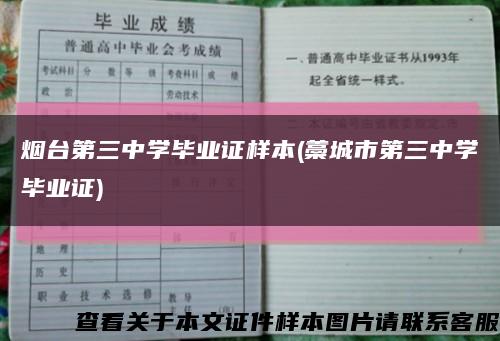 烟台第三中学毕业证样本(藁城市第三中学毕业证)缩略图