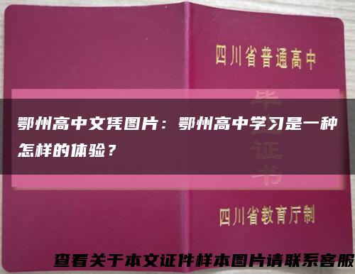 鄂州高中文凭图片：鄂州高中学习是一种怎样的体验？缩略图