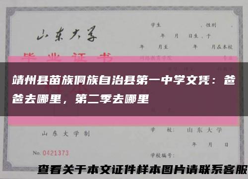 靖州县苗族侗族自治县第一中学文凭：爸爸去哪里，第二季去哪里缩略图