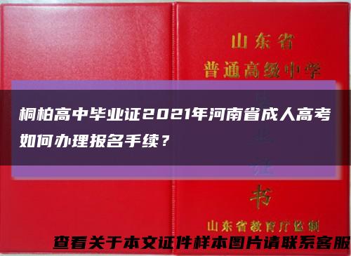 桐柏高中毕业证2021年河南省成人高考如何办理报名手续？缩略图