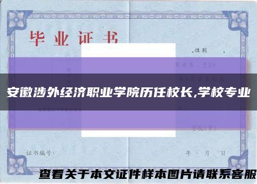 安徽涉外经济职业学院历任校长,学校专业缩略图