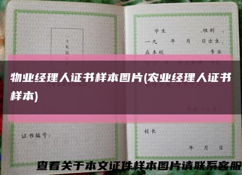 物业经理人证书样本图片(农业经理人证书样本)缩略图