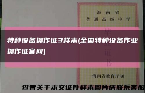 特种设备操作证3样本(全国特种设备作业操作证官网)缩略图