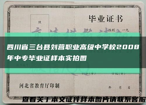 四川省三台县刘营职业高级中学校2008年中专毕业证样本实拍图缩略图