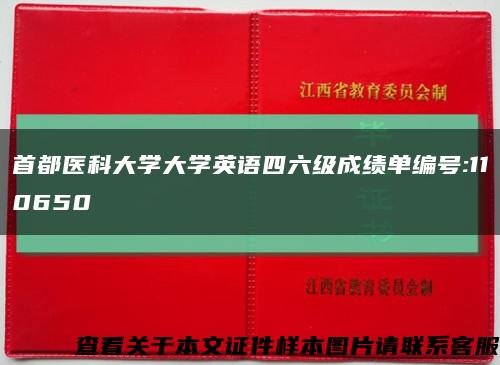 首都医科大学大学英语四六级成绩单编号:110650缩略图