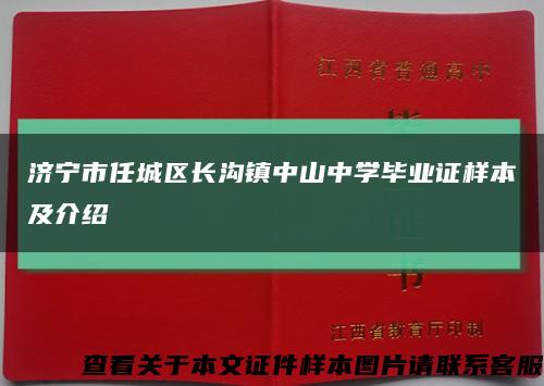 济宁市任城区长沟镇中山中学毕业证样本及介绍缩略图