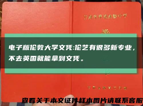 电子版伦敦大学文凭:伦艺有很多新专业，不去英国就能拿到文凭。缩略图