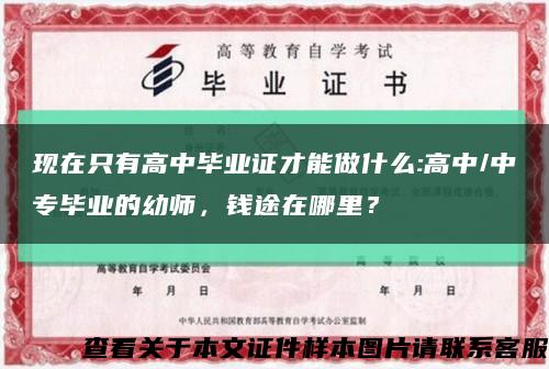 现在只有高中毕业证才能做什么:高中/中专毕业的幼师，钱途在哪里？缩略图